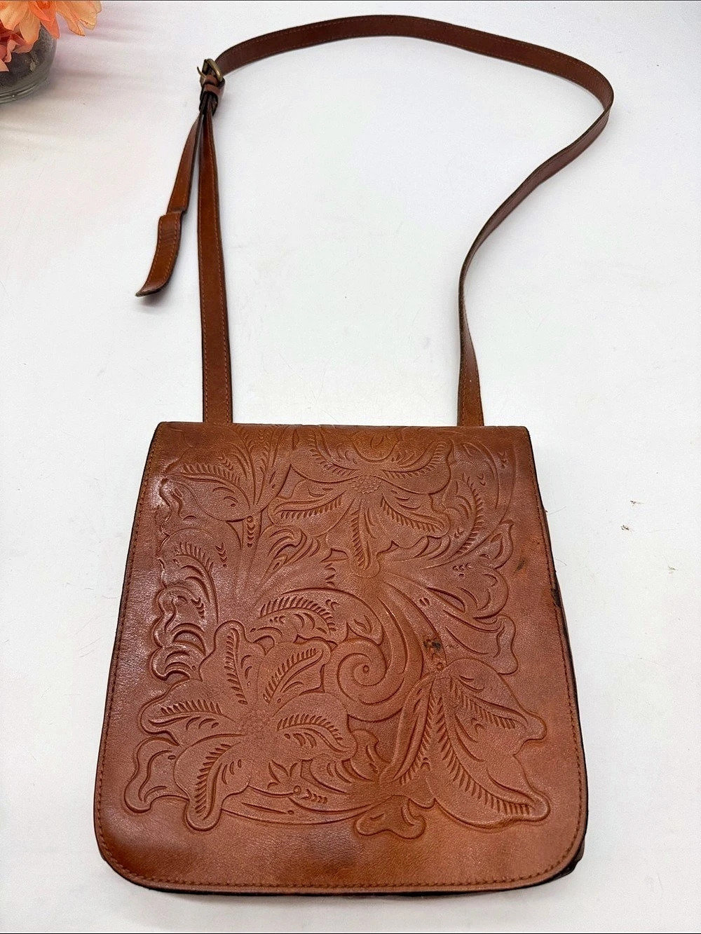 Patricia Nash Consilina Crossbody Embossed Floral Brown